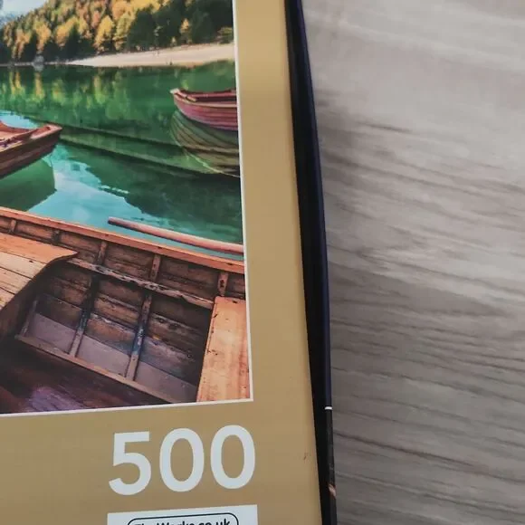 Corner Piece Braies Lake Italy 500 Pc Puzzle Scenic Landscape Mountains Lake - Picture 7 of 9